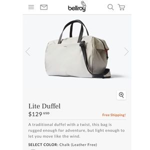 Bellroy Lite Duffel in Chalk